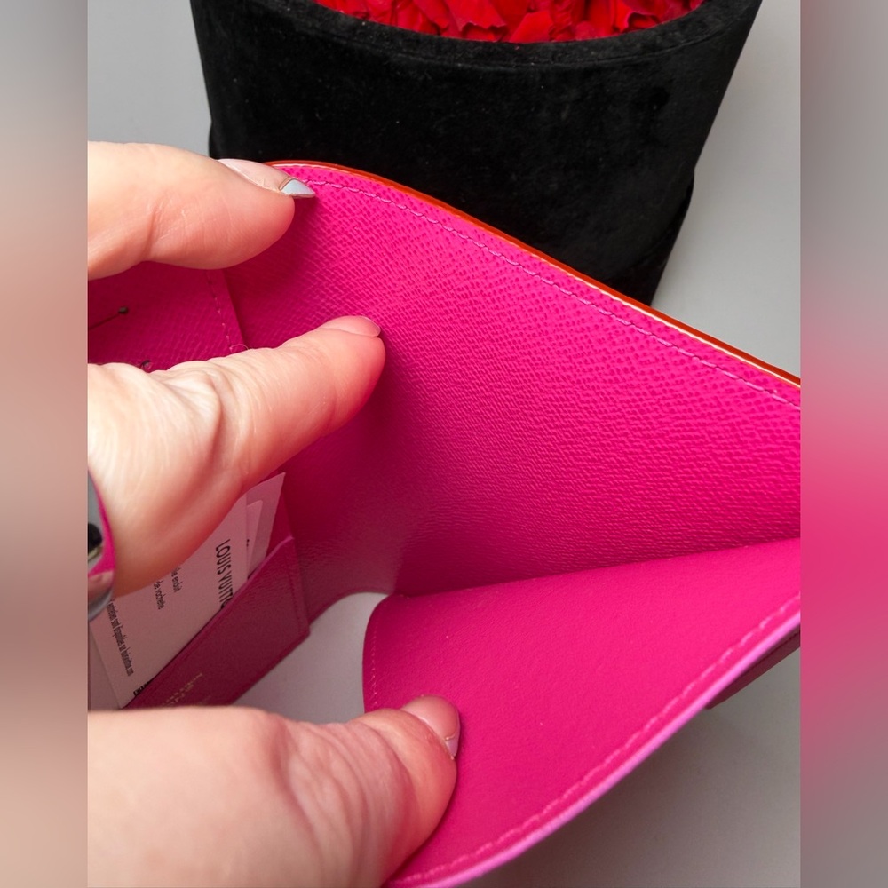 SOLD Louis Vuitton LV x TM Passport Cover Multicolor w/Hot Pink Made in France - Picture 4 of 15